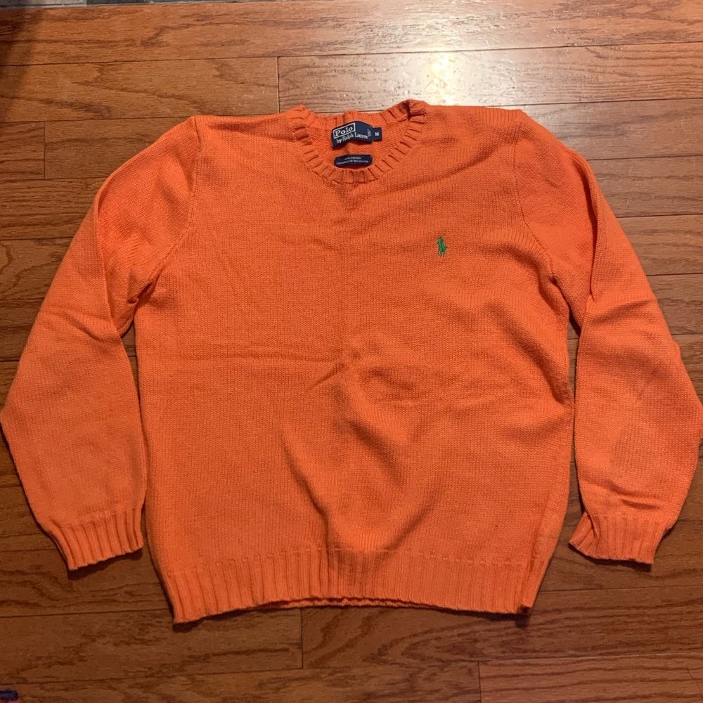 Polo knit crew neck sweater